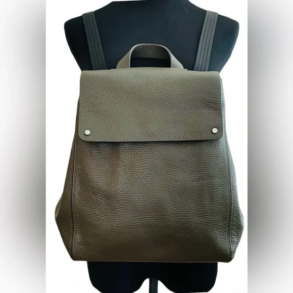 Treasure & Bond Amari Convertible Olive Green Leather Backpack